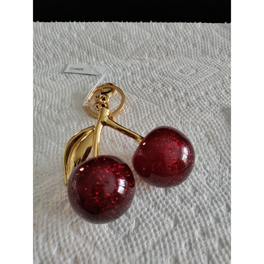 Red Cherries Acrylic Bag Charm/Key Chain 1.25" Diameter Each Cherries